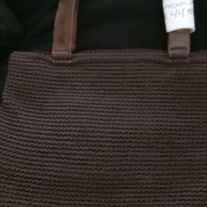Weaved vintage small brown bag